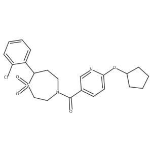 7-(2-Chlorophenyl)-4-[6-(cyclopentyloxy)pyridine-3-carbonyl]-1lambda6,4-thiazepane-1,1-dione Structure
