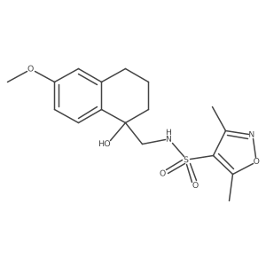 N-((1-hydroxy-6-methoxy-1,2,3,4-tetrahydronaphthalen-1-yl)methyl)-3,5-dimethylisoxazole-4-sulfonamide结构式