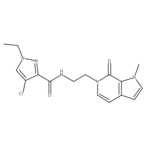 4-chloro-1-ethyl-N-(2-(1-methyl-7-oxo-1H-pyrrolo[2,3-c]pyridin-6(7H)-yl)ethyl)-1H-pyrazole-3-carboxamide结构式