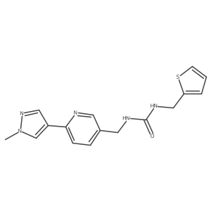 1-{[6-(1-methyl-1H-pyrazol-4-yl)pyridin-3-yl]methyl}-3-[(thiophen-2-yl)methyl]urea Structure