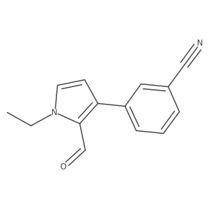 3-(1-Ethyl-2-formyl-1H-pyrrol-3-yl)benzonitrile结构式