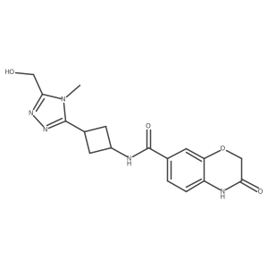 N-(3-(5-(Hydroxymethyl)-4-methyl-4H-1,2,4-triazol-3-yl)cyclobutyl)-3-oxo-3,4-dihydro-2H-benzo[b][1,4]oxazine-7-carboxamide结构式