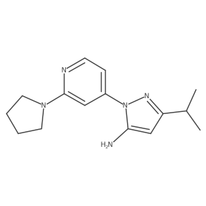 3-Isopropyl-1-(2-(pyrrolidin-1-yl)pyridin-4-yl)-1H-pyrazol-5-amine结构式