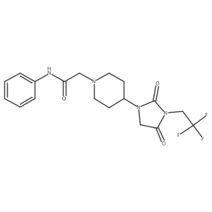 2-{4-[2,4-dioxo-3-(2,2,2-trifluoroethyl)imidazolidin-1-yl]piperidin-1-yl}-N-phenylacetamide Structure