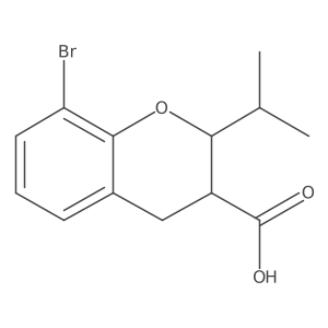 8-bromo-2-(propan-2-yl)-3,4-dihydro-2H-1-benzopyran-3-carboxylic acid Structure