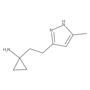 1-[2-(5-methyl-1H-pyrazol-3-yl)ethyl]cyclopropan-1-amine结构式