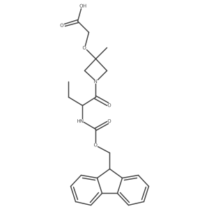 2-({1-[(2S)-2-({[(9H-fluoren-9-yl)methoxy]carbonyl}amino)butanoyl]-3-methylazetidin-3-yl}oxy)acetic acid结构式