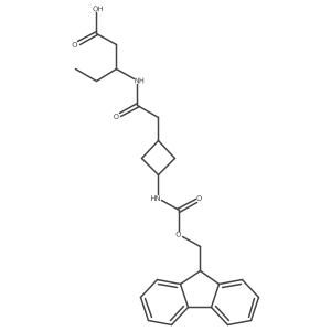 (3R)-3-{2-[3-({[(9H-fluoren-9-yl)methoxy]carbonyl}amino)cyclobutyl]acetamido}pentanoic acid结构式