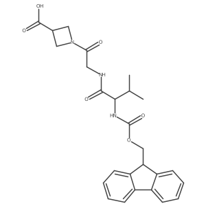 1-{2-[(2S)-2-({[(9H-fluoren-9-yl)methoxy]carbonyl}amino)-3-methylbutanamido]acetyl}azetidine-3-carboxylic acid结构式