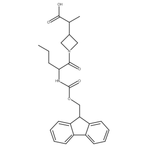 2-{1-[(2R)-2-({[(9H-fluoren-9-yl)methoxy]carbonyl}amino)pentanoyl]azetidin-3-yl}propanoic acid结构式