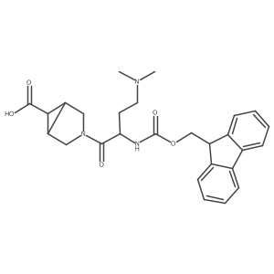 3-[4-(dimethylamino)-2-({[(9H-fluoren-9-yl)methoxy]carbonyl}amino)butanoyl]-3-azabicyclo[3.1.0]hexane-6-carboxylic acid结构式
