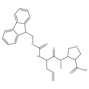 4-[2-({[(9H-fluoren-9-yl)methoxy]carbonyl}amino)-N-methylpent-4-enamido]oxolane-3-carboxylic acid Structure