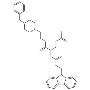 4-{[2-(4-benzylpiperazin-1-yl)ethyl]carbamoyl}-4-({[(9H-fluoren-9-yl)methoxy]carbonyl}amino)butanoic acid结构式