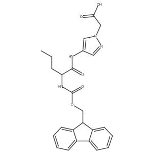 2-{4-[2-({[(9H-fluoren-9-yl)methoxy]carbonyl}amino)pentanamido]-1H-pyrazol-1-yl}acetic acid结构式