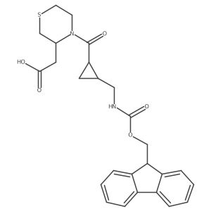2-(4-{2-[({[(9H-fluoren-9-yl)methoxy]carbonyl}amino)methyl]cyclopropanecarbonyl}thiomorpholin-3-yl)acetic acid Structure