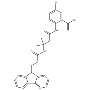 5-bromo-2-[3-({[(9H-fluoren-9-yl)methoxy]carbonyl}amino)-3-methylbutanamido]benzoic acid结构式