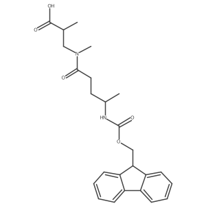 3-[4-({[(9H-fluoren-9-yl)methoxy]carbonyl}amino)-N-methylpentanamido]-2-methylpropanoic acid Structure