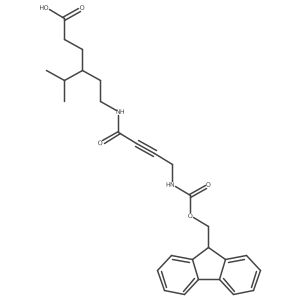 4-{2-[4-({[(9H-fluoren-9-yl)methoxy]carbonyl}amino)but-2-ynamido]ethyl}-5-methylhexanoic acid Structure