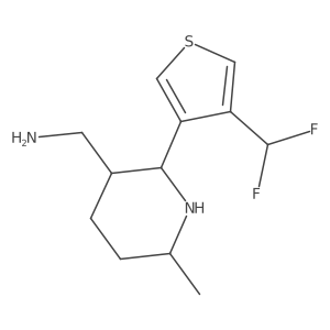 {2-[4-(Difluoromethyl)thiophen-3-yl]-6-methylpiperidin-3-yl}methanamine结构式