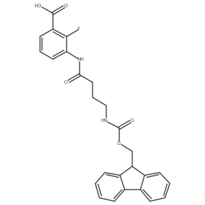 3-[4-({[(9H-fluoren-9-yl)methoxy]carbonyl}amino)butanamido]-2-fluorobenzoic acid Structure