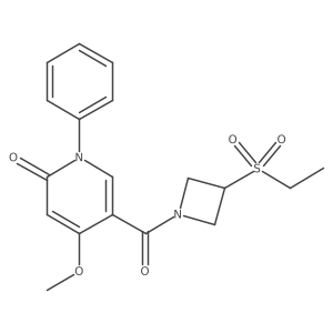 5-(3-(ethylsulfonyl)azetidine-1-carbonyl)-4-methoxy-1-phenylpyridin-2(1H)-one结构式