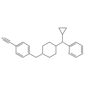 4-({4-[Cyclopropyl(pyrimidin-4-yl)amino]piperidin-1-yl}methyl)benzonitrile结构式