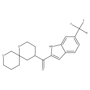 (1,8-Dioxa-4-azaspiro[5.5]undecan-4-yl)(6-(trifluoromethyl)-1H-indol-2-yl)methanone Structure