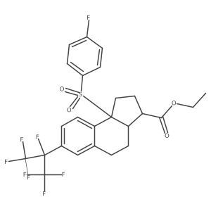 ethyl (9bS)-9b-(4-fluorophenyl)sulfonyl-7-(1,1,1,2,3,3,3-heptafluoropropan-2-yl)-1,2,3,3a,4,5-hexahydrocyclopenta[a]naphthalene-3-carboxylate结构式