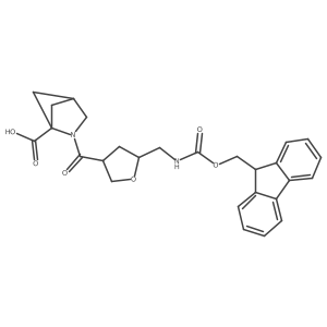 rac-2-[(3R,5R)-5-[({[(9H-fluoren-9-yl)methoxy]carbonyl}amino)methyl]oxolane-3-carbonyl]-2-azabicyclo[2.1.1]hexane-1-carboxylic acid结构式