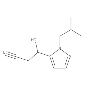 3-hydroxy-3-[1-(2-methylpropyl)-1H-pyrazol-5-yl]propanenitrile结构式