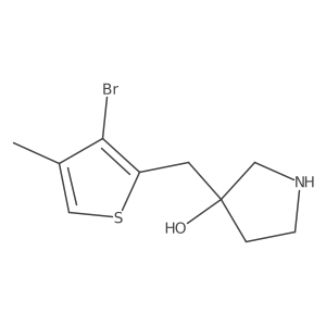 3-[(3-Bromo-4-methylthiophen-2-yl)methyl]pyrrolidin-3-ol结构式