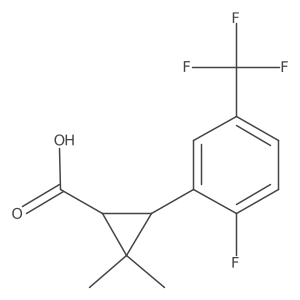 3-[2-Fluoro-5-(trifluoromethyl)phenyl]-2,2-dimethylcyclopropane-1-carboxylic acid Structure