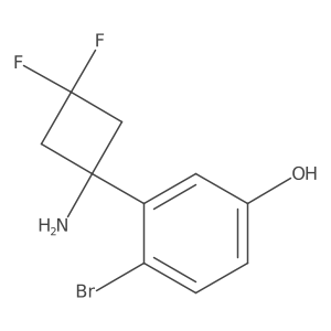 3-(1-Amino-3,3-difluorocyclobutyl)-4-bromophenol结构式