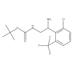 tert-butyl N-{2-amino-2-[2-chloro-6-(trifluoromethyl)phenyl]ethyl}carbamate结构式