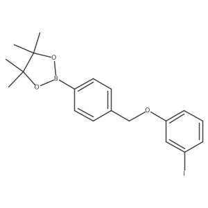 2-[4-[(3-Iodophenoxy)methyl]phenyl]-4,4,5,5-tetramethyl-1,3,2-dioxaborolane Structure