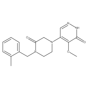 4-Methoxy-5-[4-[(2-methylphenyl)methyl]-3-oxo-1-piperazinyl]-3(2H)-pyridazinone Structure