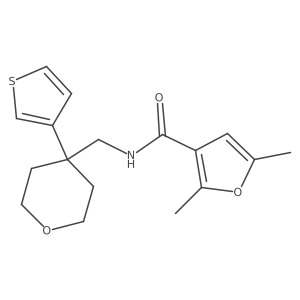 2,5-dimethyl-N-{[4-(thiophen-3-yl)oxan-4-yl]methyl}furan-3-carboxamide结构式