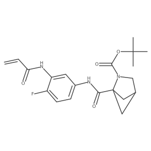 Tert-butyl 1-[[4-fluoro-3-(prop-2-enoylamino)phenyl]carbamoyl]-2-azabicyclo[2.1.1]hexane-2-carboxylate Structure
