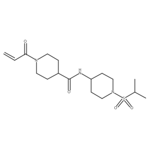 N-(1-Propan-2-ylsulfonylpiperidin-4-yl)-1-prop-2-enoylpiperidine-4-carboxamide结构式