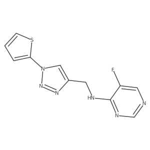 5-fluoro-N-{[1-(thiophen-2-yl)-1H-1,2,3-triazol-4-yl]methyl}pyrimidin-4-amine结构式