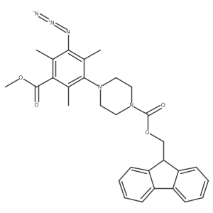 (9H-fluoren-9-yl)methyl 4-[3-azido-5-(methoxycarbonyl)-2,4,6-trimethylphenyl]piperazine-1-carboxylate结构式