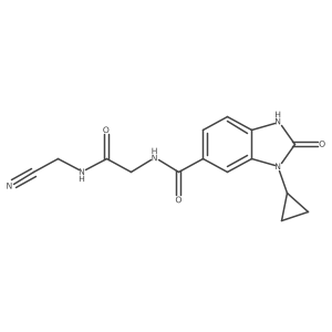 N-(cyanomethyl)-2-[(3-cyclopropyl-2-oxo-2,3-dihydro-1H-1,3-benzodiazol-5-yl)formamido]acetamide结构式