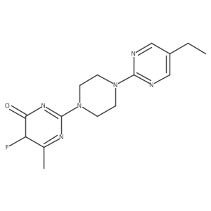 2-[4-(5-ethylpyrimidin-2-yl)piperazin-1-yl]-5-fluoro-6-methyl-5H-pyrimidin-4-one结构式