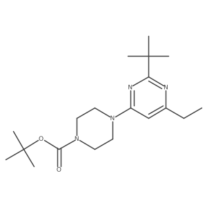 Tert-butyl 4-(2-tert-butyl-6-ethylpyrimidin-4-yl)piperazine-1-carboxylate结构式