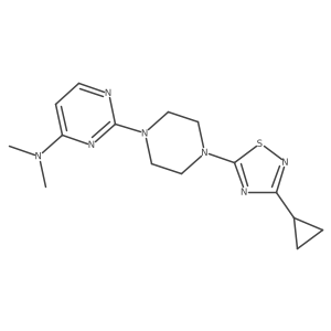 2-[4-(3-cyclopropyl-1,2,4-thiadiazol-5-yl)piperazin-1-yl]-N,N-dimethylpyrimidin-4-amine Structure