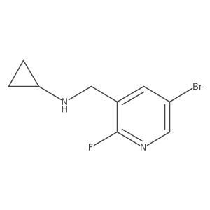 N-((5-Bromo-2-fluoropyridin-3-yl)methyl)cyclopropanamine结构式