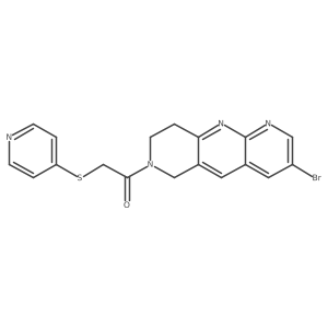 1-{3-bromo-6H,7H,8H,9H-pyrido[2,3-b]1,6-naphthyridin-7-yl}-2-(pyridin-4-ylsulfanyl)ethan-1-one Structure