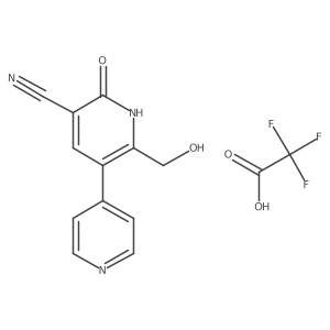 6-(hydroxymethyl)-2-oxo-5-(4-pyridyl)-1H-pyridine-3-carbonitrile;2,2,2-trifluoroacetic acid结构式