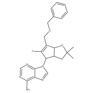 9-[(3aS,4S,6aR)-5-Fluoro-3a,6a-dihydro-2,2-dimethyl-6-[(phenylmethoxy)methyl]-4H-cyclopenta-1,3-dioxol-4-yl]-9H-purin-6-amine结构式