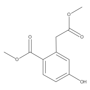 Methyl 4-hydroxy-2-(2-methoxy-2-oxoethyl)benzoate结构式